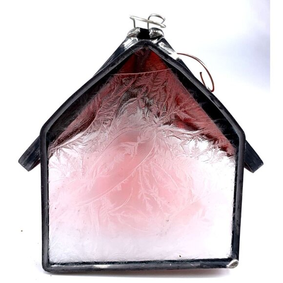 Angel Stained Glass Candle Holder 9" Red Clear Edge Glass Prism Head - Picture 7 of 7